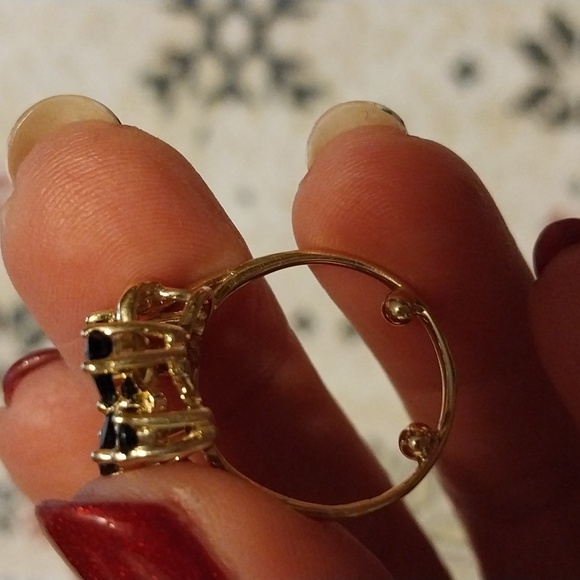 Sapphire and diamond ring. 14k gold. - Picture 4 of 4